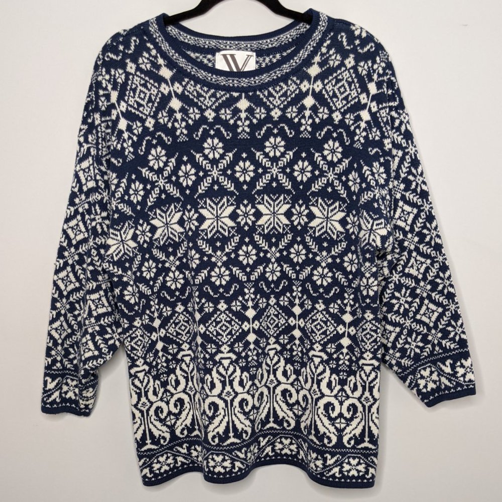 VENEZIA • Vintage Lane Bryant 90s Blue Sweater